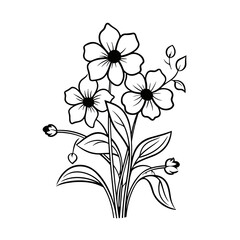 line drawing, line art png, line art prints, spring clipart, line art rose, rose clipart, floral svg, flower png, wildflower svg, flower clipart, bouquet svg, tattoo svg, line art, svg files, svg file