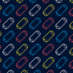Modern lineart gamepad seamless pattern texture