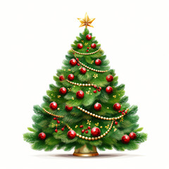 Obraz na płótnie Canvas Christmas Tree Clipart isolated on white background
