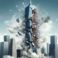 skyscrapers being destroyed.