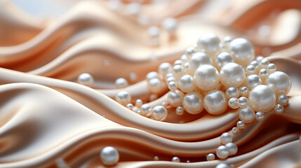 pearl necklace with pearl HD 8K wallpaper Stock Photographic Image  - obrazy, fototapety, plakaty