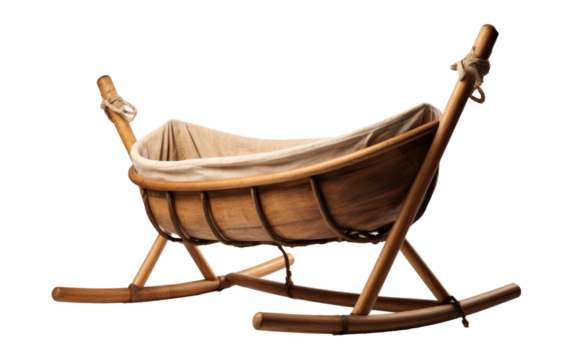 Realistic Cradle Imagery on a Clear Surface or PNG Transparent Background.
