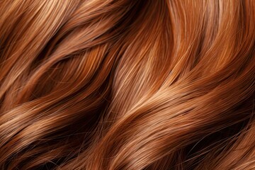 Naklejka premium Glamour in waves. Shiny brown haircare excellence. Stylish mane. Fashionable hairstyle textures. Luxury locks. Healthy and vibrant brown hair