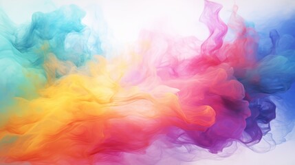 Fototapeta na wymiar Abstract colorful watercolor drawn background. Fantasy sky with colorful smokes. Live wallpaper or screen saver.
