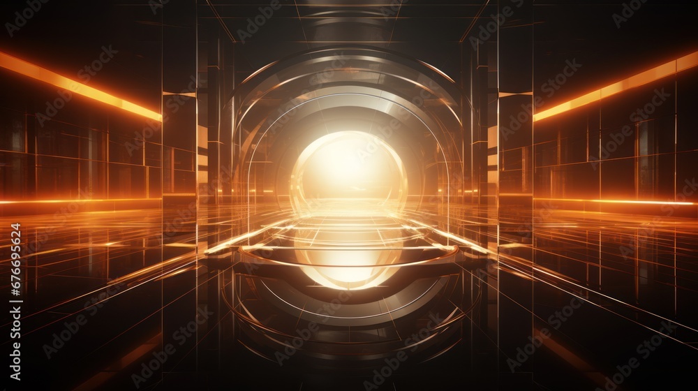 Poster Abstract futuristic architecture background of buildings and 3D renderings.