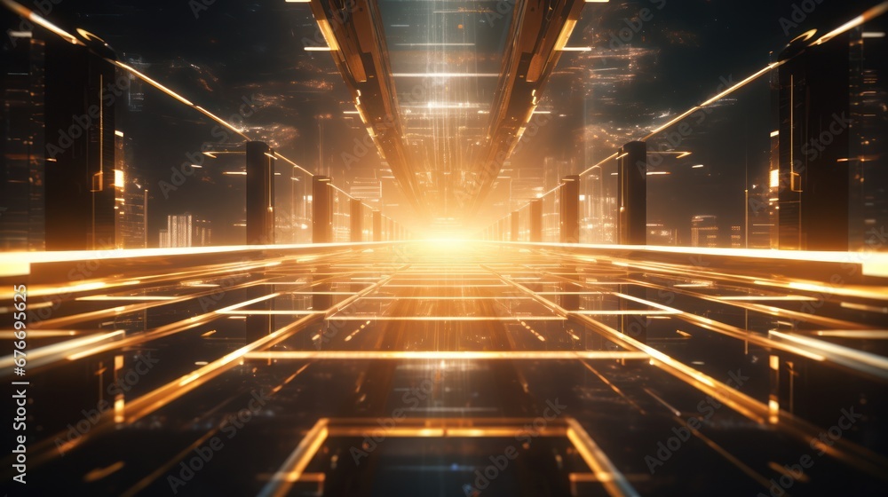 Fototapete abstract futuristic architecture background of buildings and 3d renderings.