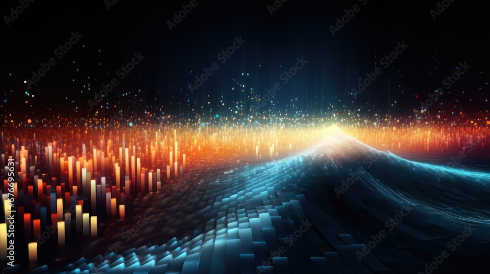 Poster Abstract futuristic architecture background of buildings and 3D renderings.