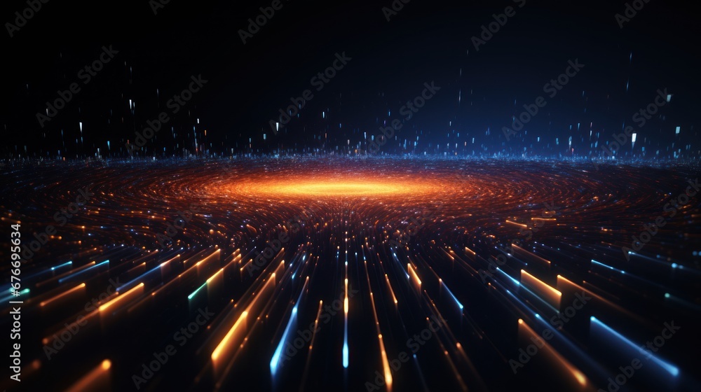 Poster Abstract futuristic architecture background of buildings and 3D renderings.