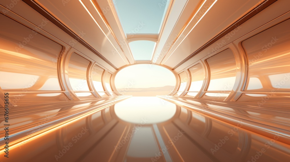 Fototapete abstract futuristic architecture background of buildings and 3d renderings.