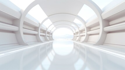 Fototapeta premium Abstract futuristic architecture background of buildings and 3D renderings.