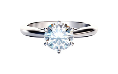 Realistic Image of a Divine Diamond Ring on a Clear Surface or PNG Transparent Background.