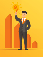 Obraz premium professional man buisness, rich people buisness, growth buisness dollar, ai generated 