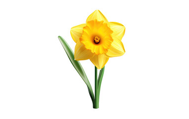 Realistic Image of a Dreamy Daffodil on a Clear Surface or PNG Transparent Background.