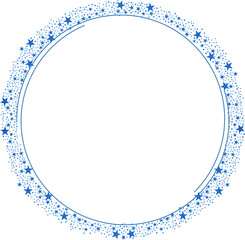 Blue Circle Frame with Blue Sparkle Glitter stars 3