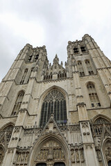 Fototapeta premium Cathedral of St Michael and St Gudula in Brussels Belgium in Europe