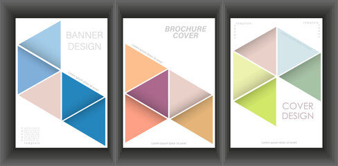 Geometric composition. A set of templates for the design of banners, posters and posters. Layout of the book cover, brochures, booklets and catalogs. An idea for creative design.