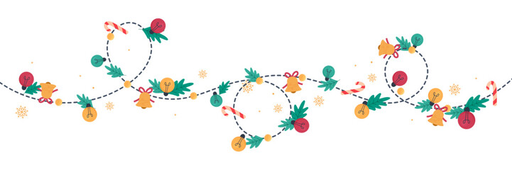 Christmas hanging ornaments are used to decorate cards, posters, web decorations and products during the Christmas holiday season