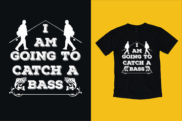 Bass fishing t-shirt design. You can find bass fishing vector resources from here. - obrazy, fototapety, plakaty