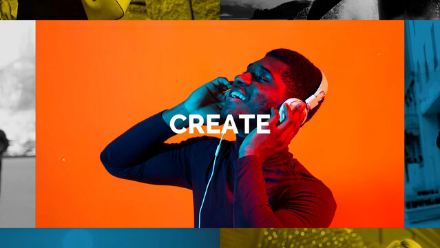 Trendy Dynamic Media Opener Slideshow Template contains 32 placeholders, 16 editable text layers, and 1 logo placeholder. Available in 4K resolution.