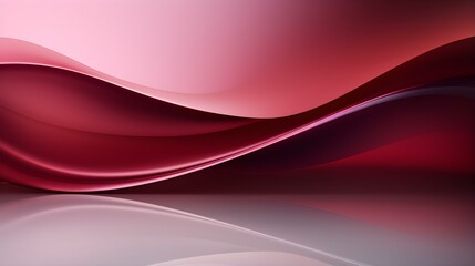 Abstract 3D Background of Curves and Swooshes in burgundy Colors. Elegant Presentation Template