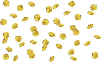 バラバラに落ちる＄マークのついたドルコイン