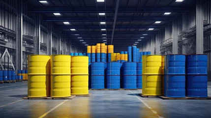 Fotobehang Industrial chemical storage tanks. © jambulart