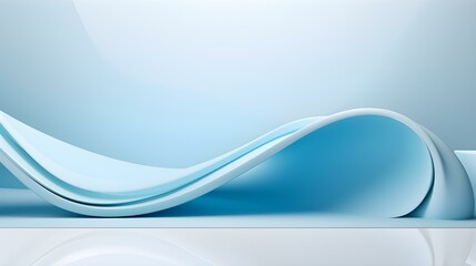 Abstract 3D Background of Curves and Swooshes in cyan Colors. Elegant Presentation Template