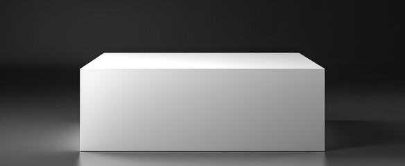 3d white rectangle platform box mockup background