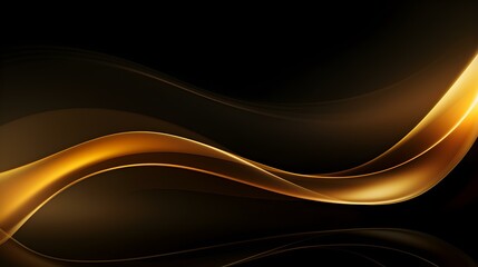 Abstract 3D Background of Curves and Swooshes in dark gold Colors. Elegant Presentation Template