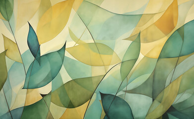Abstract artwork inspired by nature, featuring organic shapes and soothing colors.