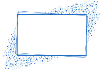 Blue Square retangle Frame with Blue Sparkle Glitter Stars 11
