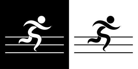 Pictogrammes représentant la compétition de la course sur piste, une des disciplines des sports d’athlétisme.