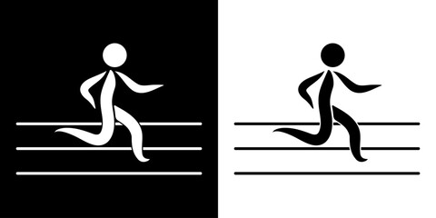Pictogrammes représentant la compétition du marathon sur piste, une des disciplines des sports d’athlétisme.