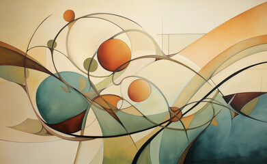 Abstract artwork inspired by nature, featuring organic shapes and soothing colors.