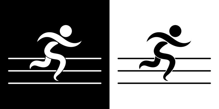 Pictogrammes représentant la compétition de la course sur piste, une des disciplines des sports d’athlétisme.
