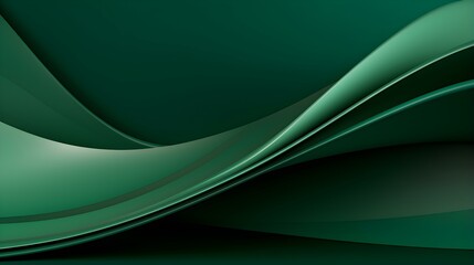 Abstract 3D Background of Curves and Swooshes in green Colors. Elegant Presentation Template