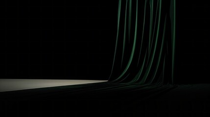 Stage curtains. Green Velvet theater cinema curtain backdrop. Drapes