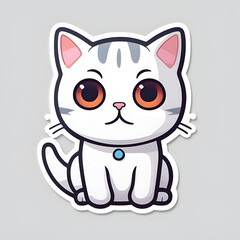 Obraz premium Cute cat stickers with white background