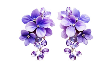 A Visual Symphony with Lilac Lagoon Earrings on a Clear Surface or PNG Transparent Background.