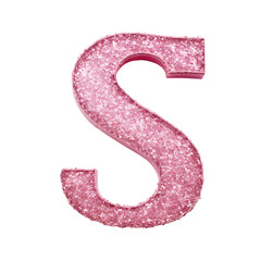 Pink glitter letter alphabet , transparent background