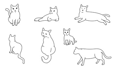 いろんなポーズのネコ