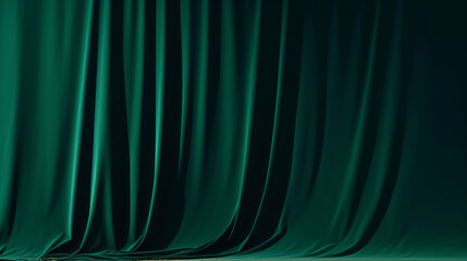 Stage curtains. Green Velvet theater cinema curtain backdrop. Drapes