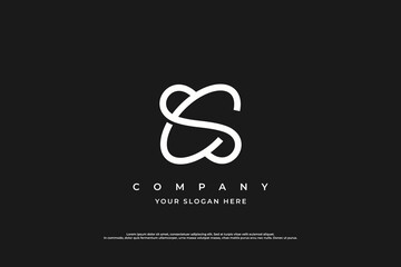 Initial Letter CS or SC Logo Design Vector