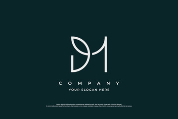 Initial Letter DM Monogram Logo Design Vector