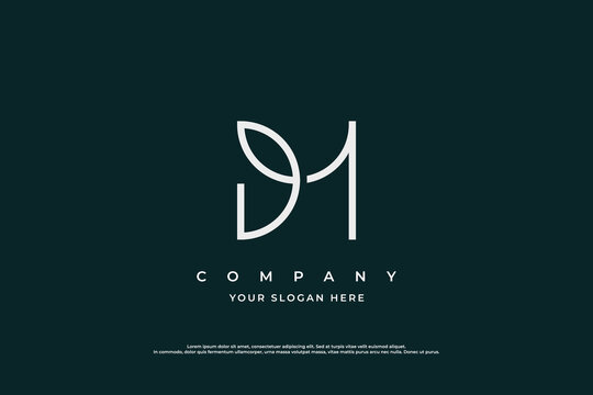 Initial Letter DM Monogram Logo Design Vector