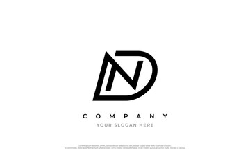 Letter DN or ND Logo Design Vector Template