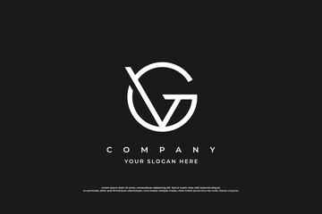 Initial Letter VG or GV Logo Design Vector