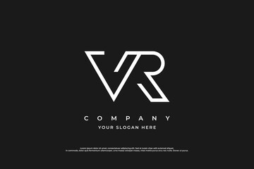 Simple Letter VR Logo Design Vector