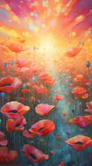 A Beautiful Poppy Field, AI Generated