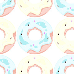 donuts background, donut seamless pattern